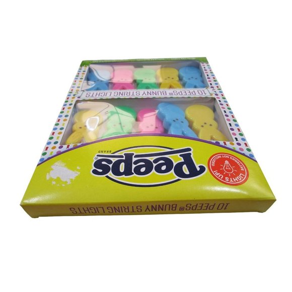 Peeps Bunny String 10 Light Batteries Not Included New Easter Bonnets or Baskets - Picture 10 of 15